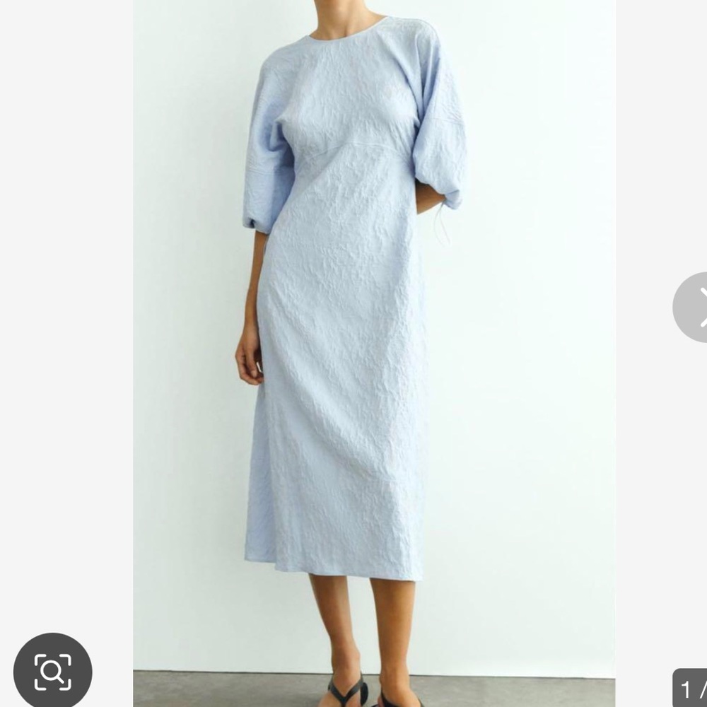Zara Light Blue Long Sleeve Dress